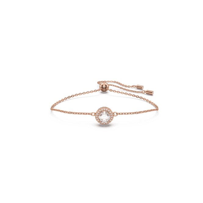 SWAROVSKI Constella bracelet, Round cut, Pavé, White, Rose gold-tone plated