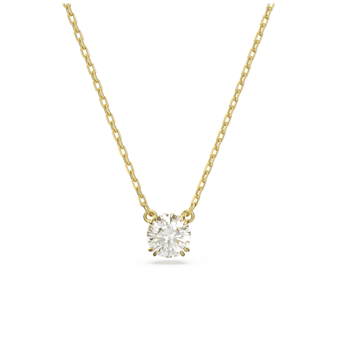 SWAROVSKI Constella pendant, Round cut, White, Gold-tone plated