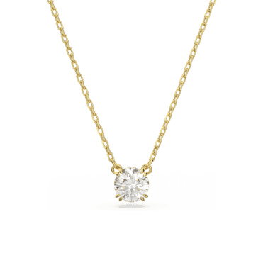Constella pendant, Round cut, White, Gold-tone plated