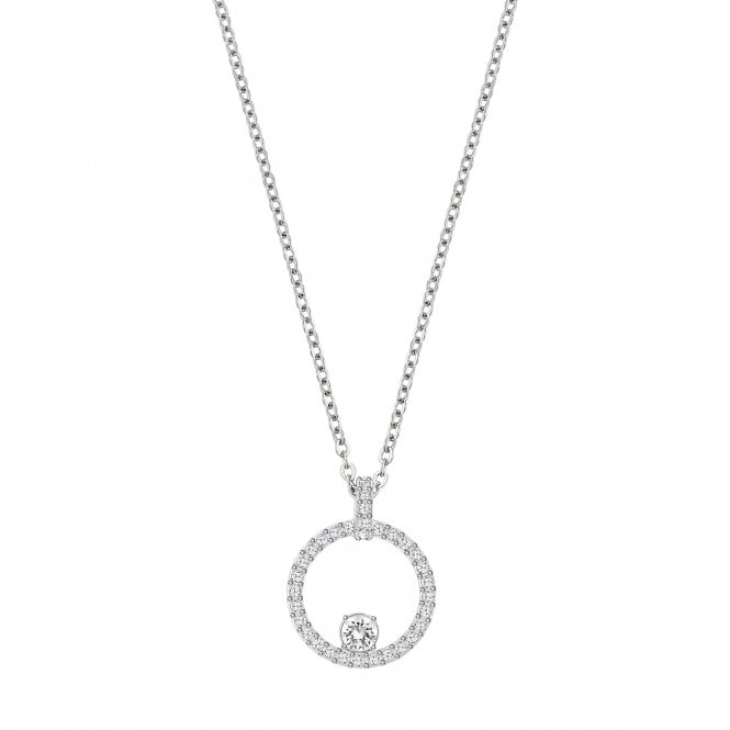 SWAROVSKI Creativity Circle Pendant, White, Rhodium plated