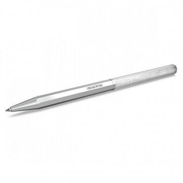 Crystalline Octagon Shape Silver Tone Ballpoint Pen