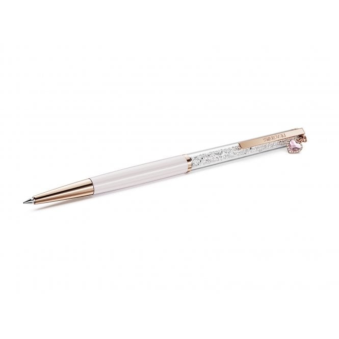 SWAROVSKI Crystalline Rose Gold Plated Pink Dangle Heart Ballpoint Pen