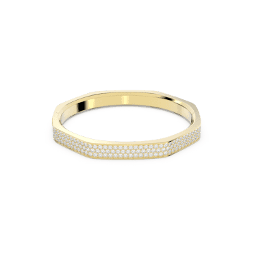 Dextera bangle, Octagon shape, White, Gold-tone plated