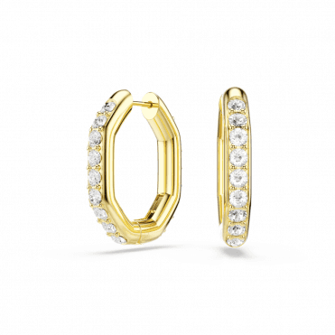 Dextera Gold Tone Octagon Hoop Earrings