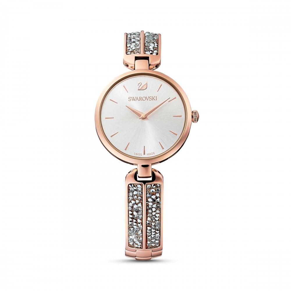 SWAROVSKI Dream Rock watch, Metal bracelet, Silver Tone, Rose gold-tone ...