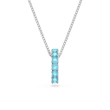 Exalta pendant, Blue, Rhodium plated
