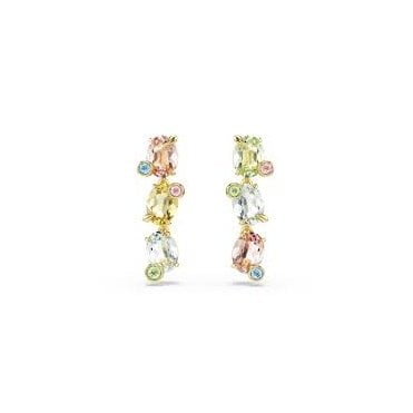 Gema Gold Multicoloured Mixed Cut Drop Earrings