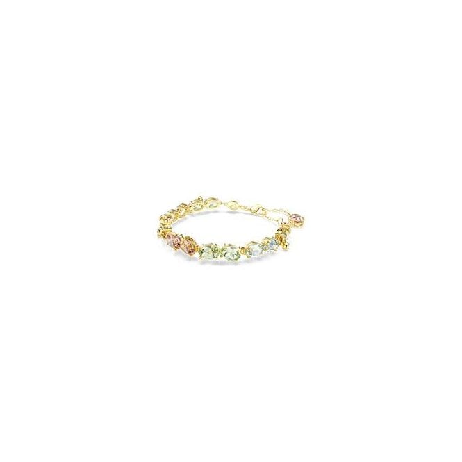 SWAROVSKI Gema Gold Multicoloured Mixed Cut Tennis Bracelet