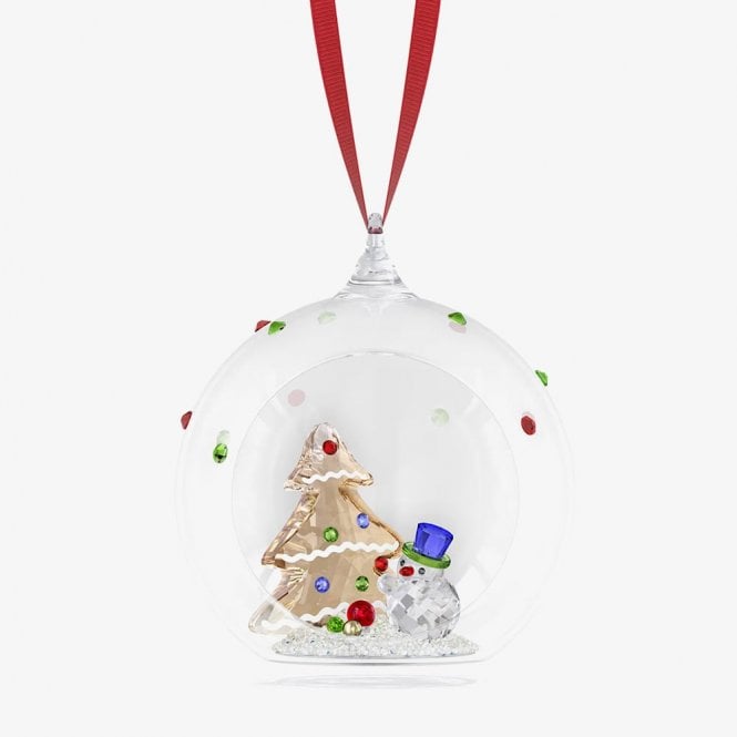 SWAROVSKI Holiday Cheers Tree and Snowman Ball Ornament