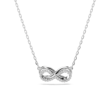 Hyperbola White Pavé Infinity Pendant