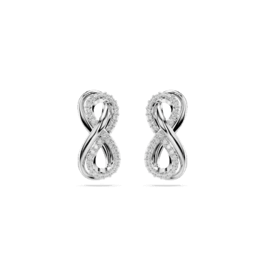 Hyperbola White Stud Infinity Earrings