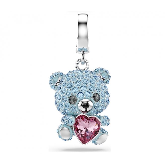 SWAROVSKI Idyllia Blue and Pink Heart Teddy Bear Charm