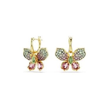 Idyllia Gold Multicoloured Butterfly Drop Earrings