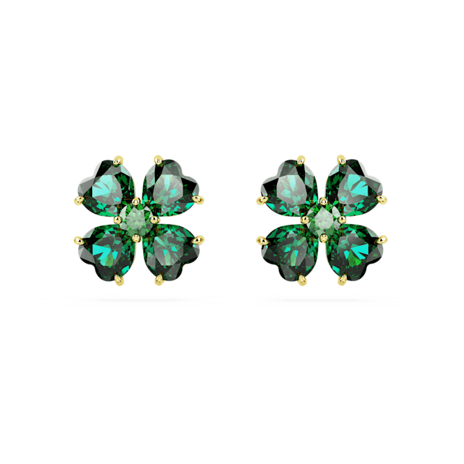 SWAROVSKI Idyllia Green Gold-Tone Stud Earrings