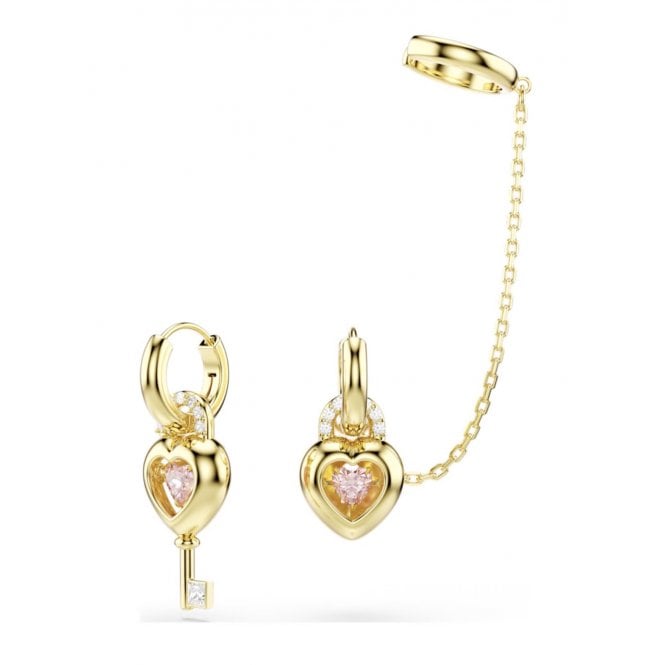SWAROVSKI Idyllia Heart with Key Drop Earrings with Ear Cuff