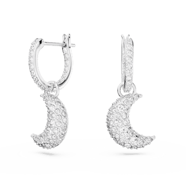 Luna White Moon Drop Earrings