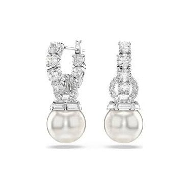 Matrix Crystal Pearl Drop Earrings