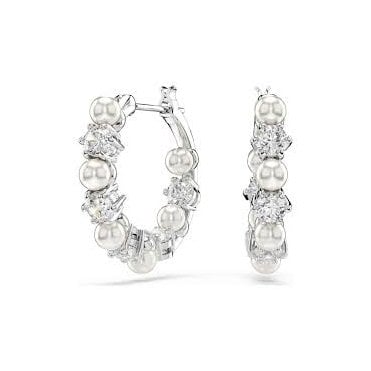 Matrix Crystal Pearl Drop Earrings