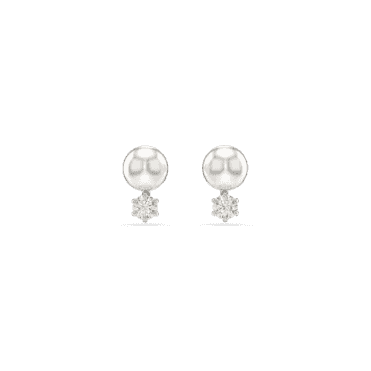 Matrix Crystal Pearl Stud Earrings