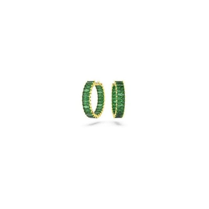 SWAROVSKI Matrix Green Hoop Earrings