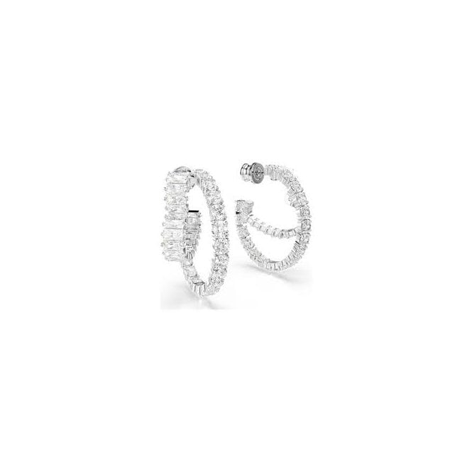 SWAROVSKI Matrix Mixed Cut Heart Hoop Earrings