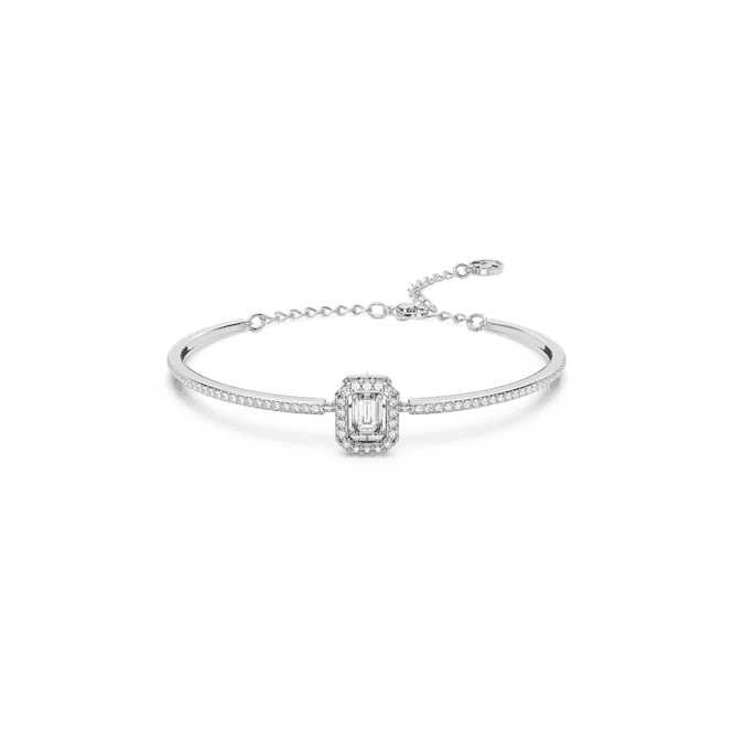 SWAROVSKI Millenia bangle, Octagon cut, White, Rhodium plated