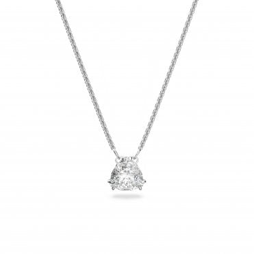 Millenia pendant, Trilliant cut crystal, White, Rhodium plated.
