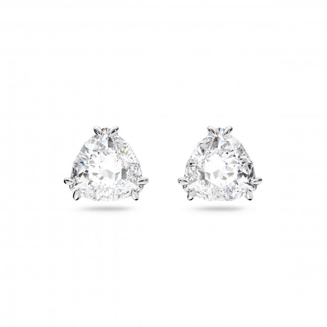 SWAROVSKI Millenia Stud Earrings, Trilliant cut crystal, White, Rhodium plated