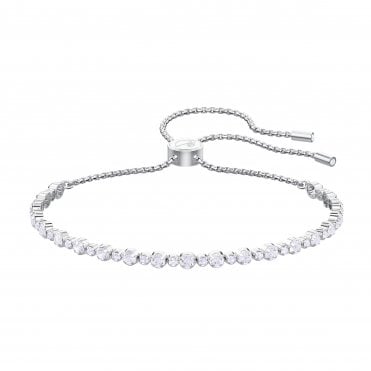 Subtle Bracelet, White, Rhodium plated