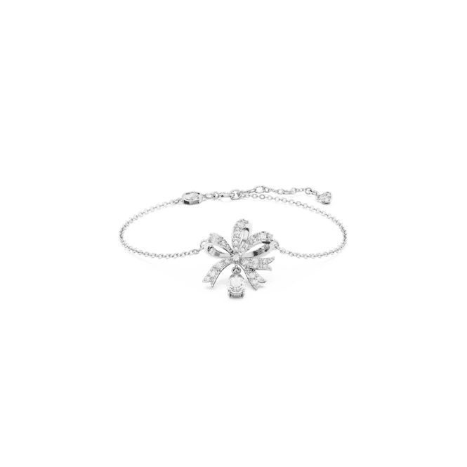 SWAROVSKI Volta bracelet, Bow, White, Rhodium plated