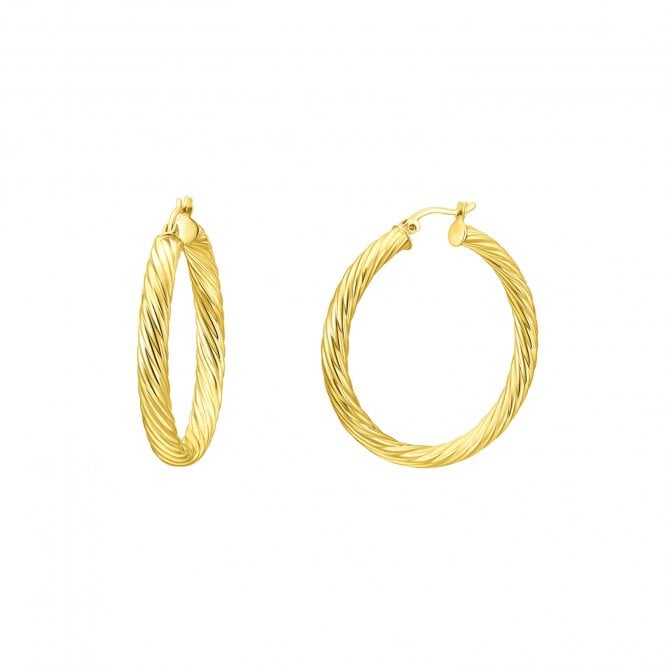 THE HOOP BAR Chunky Rope Gold Plated 20mm Hoops