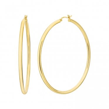 Classic Gold Plated 45mm Round Hoops