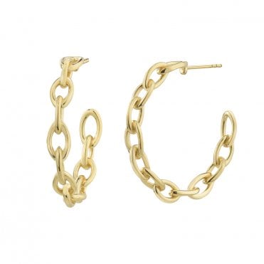 Gold Plated Chain Hoops