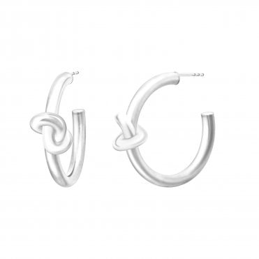 Silver Knot Hoops