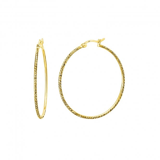 THE HOOP BAR Twist Gold 35mm Hoops
