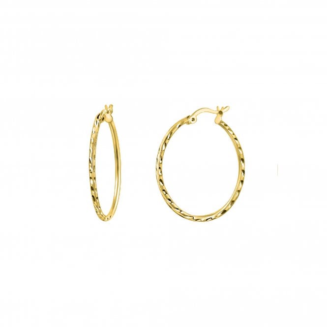 THE HOOP BAR Twist Gold Plated 15mm Hoops