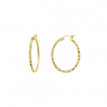 Twist Gold Plated 15mm Hoops