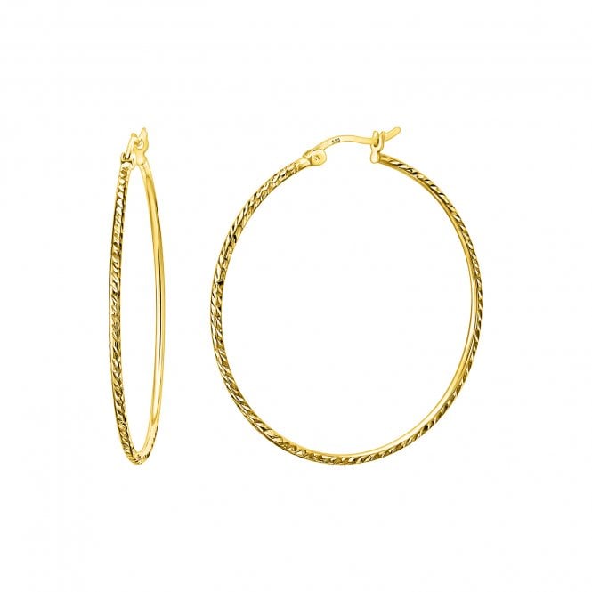 THE HOOP BAR Twist Gold Plated 45mm Hoops
