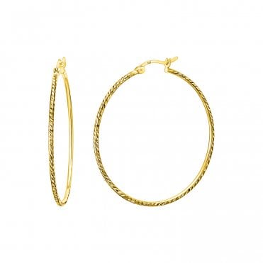 Twist Gold Plated 45mm Hoops