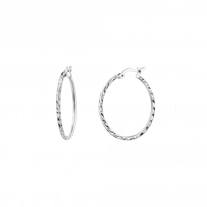THE HOOP BAR Twist Silver 15mm Hoops