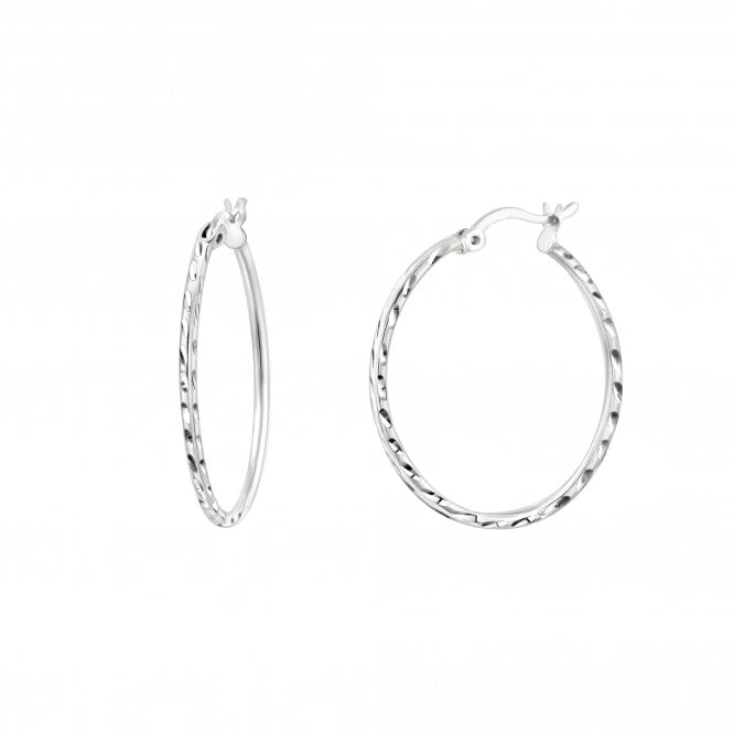 THE HOOP BAR Twist Silver 25mm Hoops