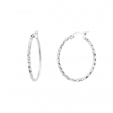 Twist Silver 25mm Hoops