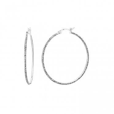 Twist Silver 35mm Hoops
