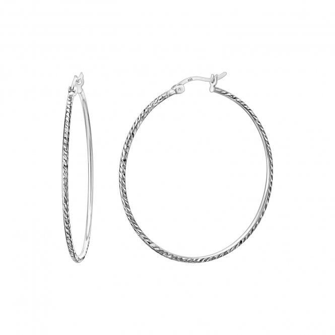 THE HOOP BAR Twist Silver 45mm Hoops