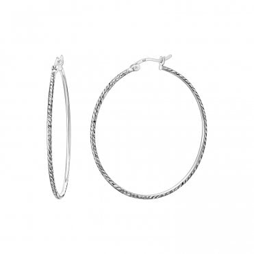 Twist Silver 45mm Hoops