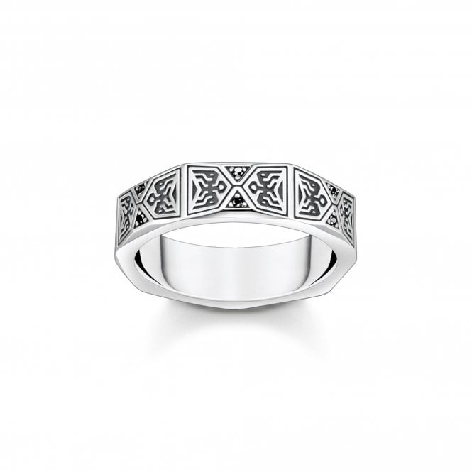 THOMAS SABO Black Stones Silver Ring
