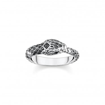 Blackened Snake Ring