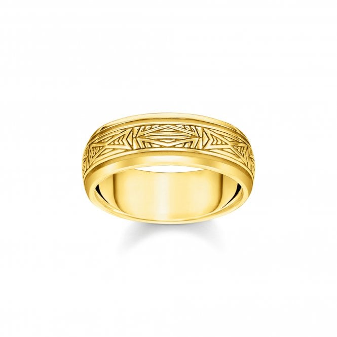 THOMAS SABO Gold Plated Ornament Band Ring
