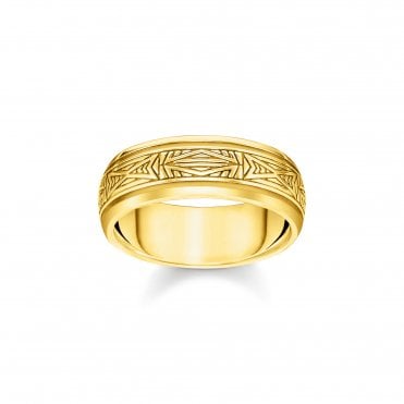 Gold Plated Ornament Band Ring