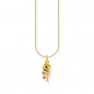 Gold Plated Rose Necklace